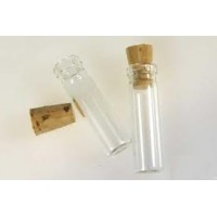 LITTLE GLASS BOTTLE WITH CORK  IN A PACK 